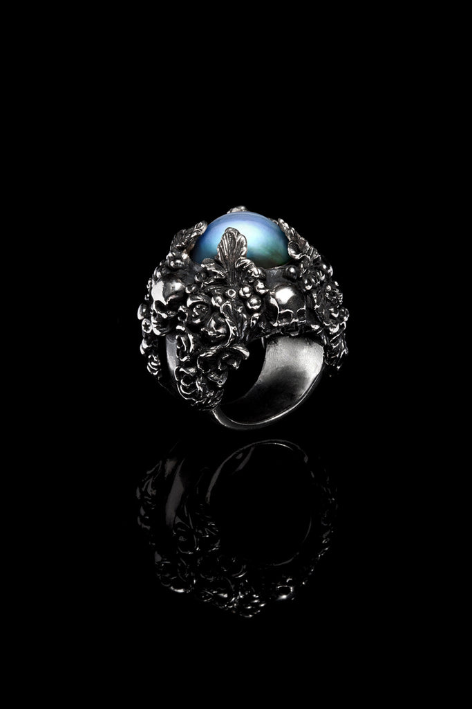 Ugo Cacciatori, Silver, Jewelry, Sterling Silver, Ring, Dark Pearl, Dark Pearl and Black Diamonds, Dark Pearl and Brown Diamonds, Dark Pearl and Emeralds, Dark Pearl and Rubies, Dark Pearl and Sapphires