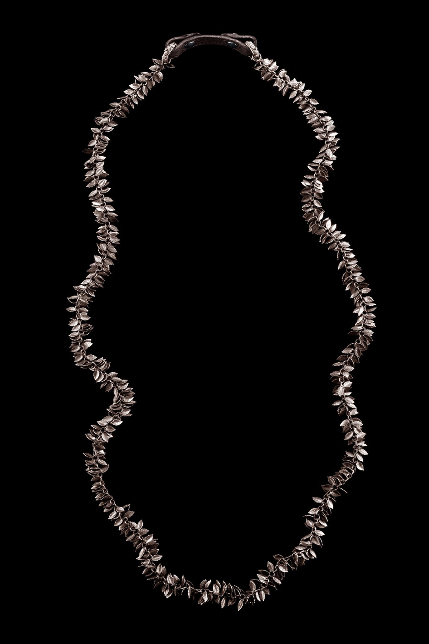 Hanging Leaves & Leather Necklace