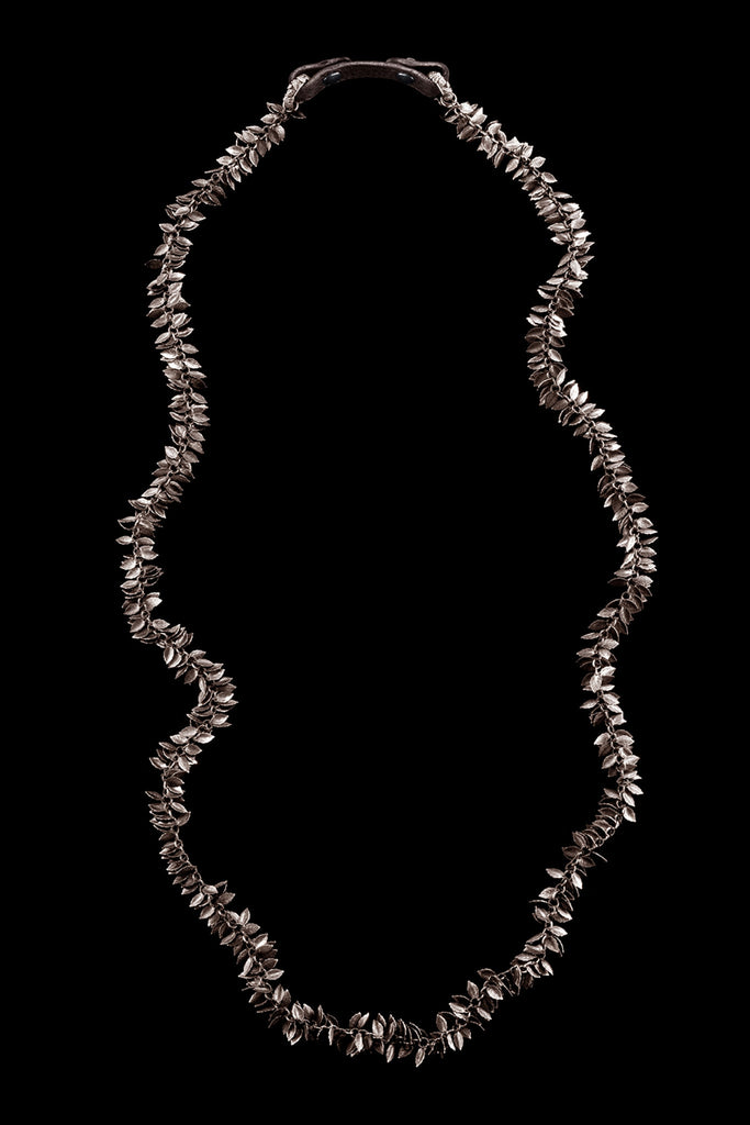 Hanging Leaves & Leather Necklace