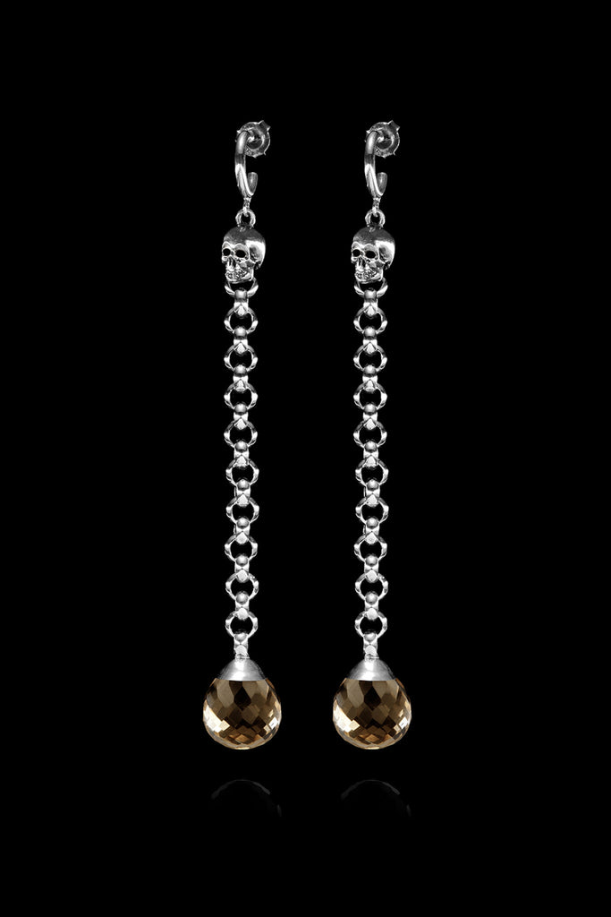 Ugo Cacciatori, Silver, Jewelry, Sterling Silver, Earrings, Smoky Quartz, Smoky Quartz and Black Diamonds, Smoky Quartz and Brown Diamonds, Smoky Quartz and Emeralds, Smoky Quartz and Rubies, Smoky Quartz and Sapphires