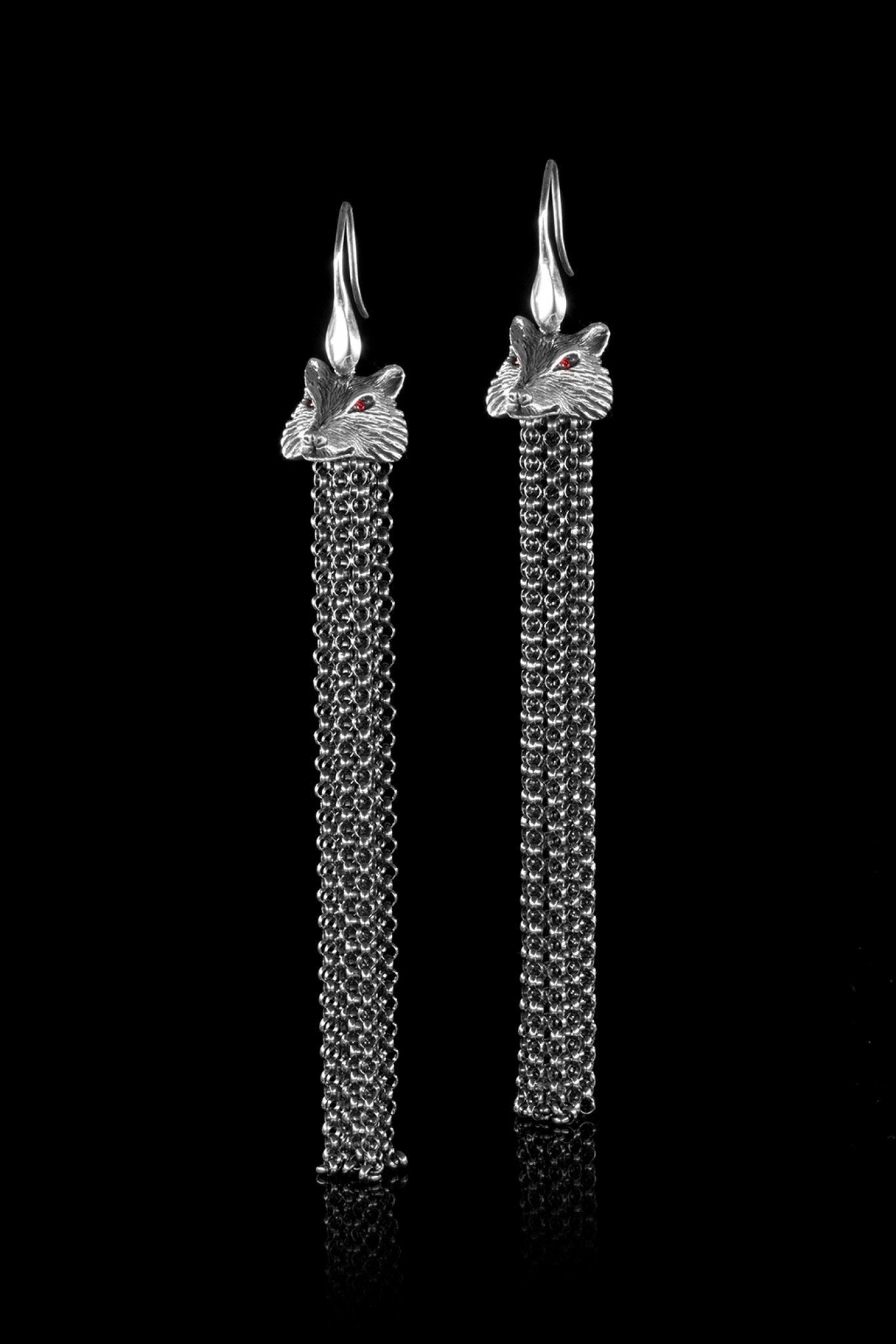 Wolf Tassel Earrings