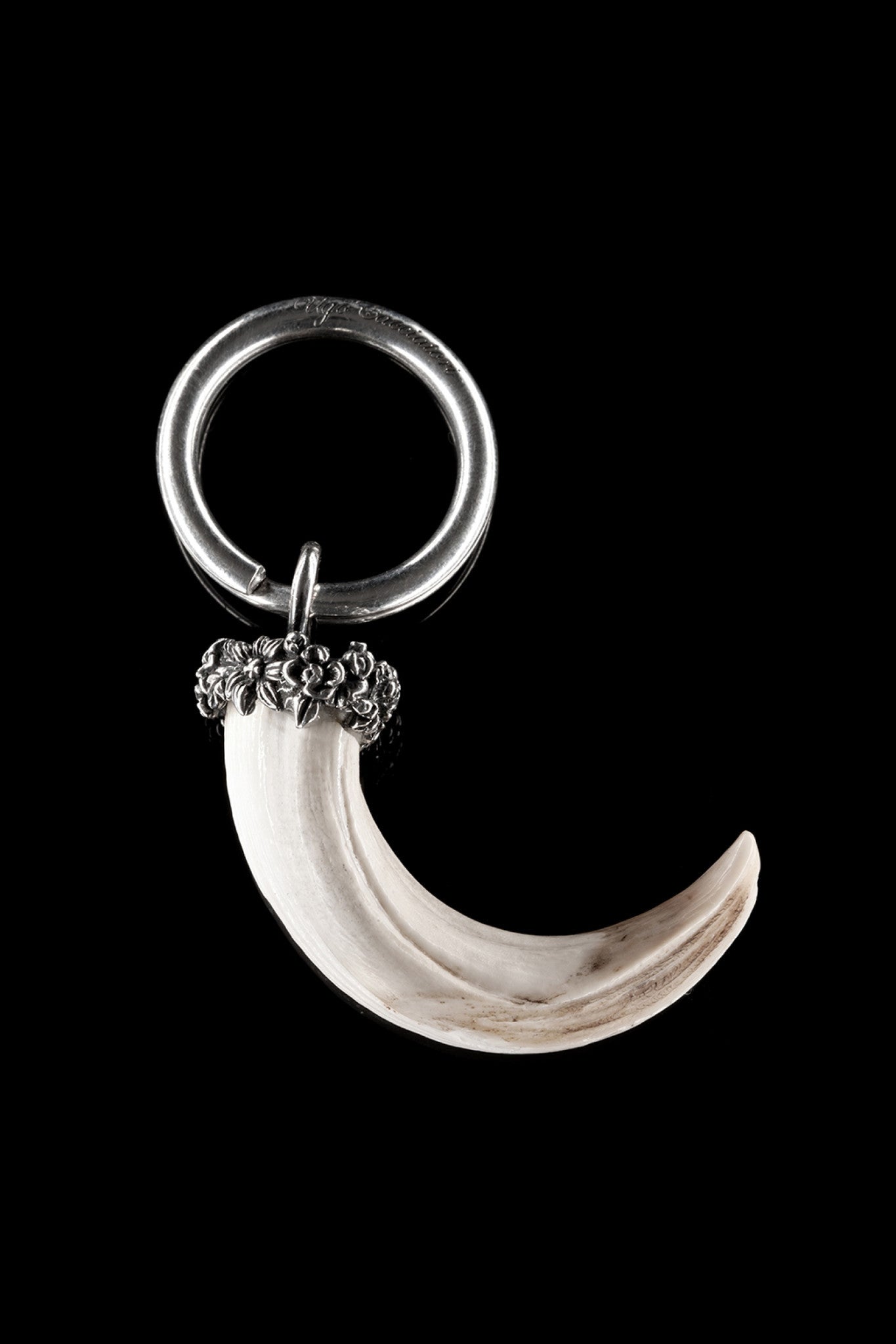 Ugo Cacciatori, Silver, Jewelry, Sterling Silver, Keychain, Wild Boar Tusk