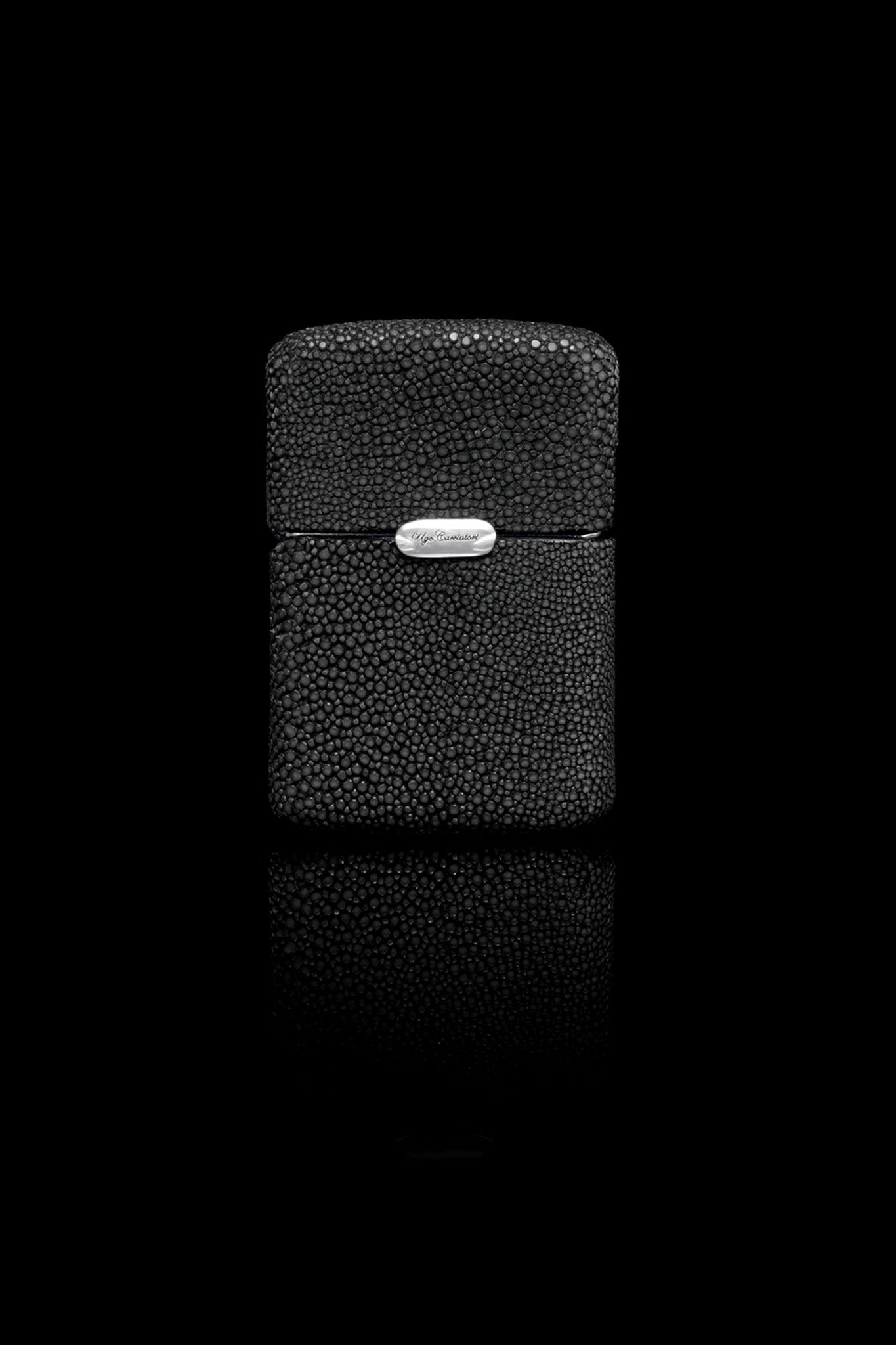 Ugo Cacciatori, Silver, Accessories, Sterling Silver + Leather, Lighter, Black Stingray, Brown Stingray, Mud Stingray, Sand Stingray, Green Stingray, Yellow Stingray