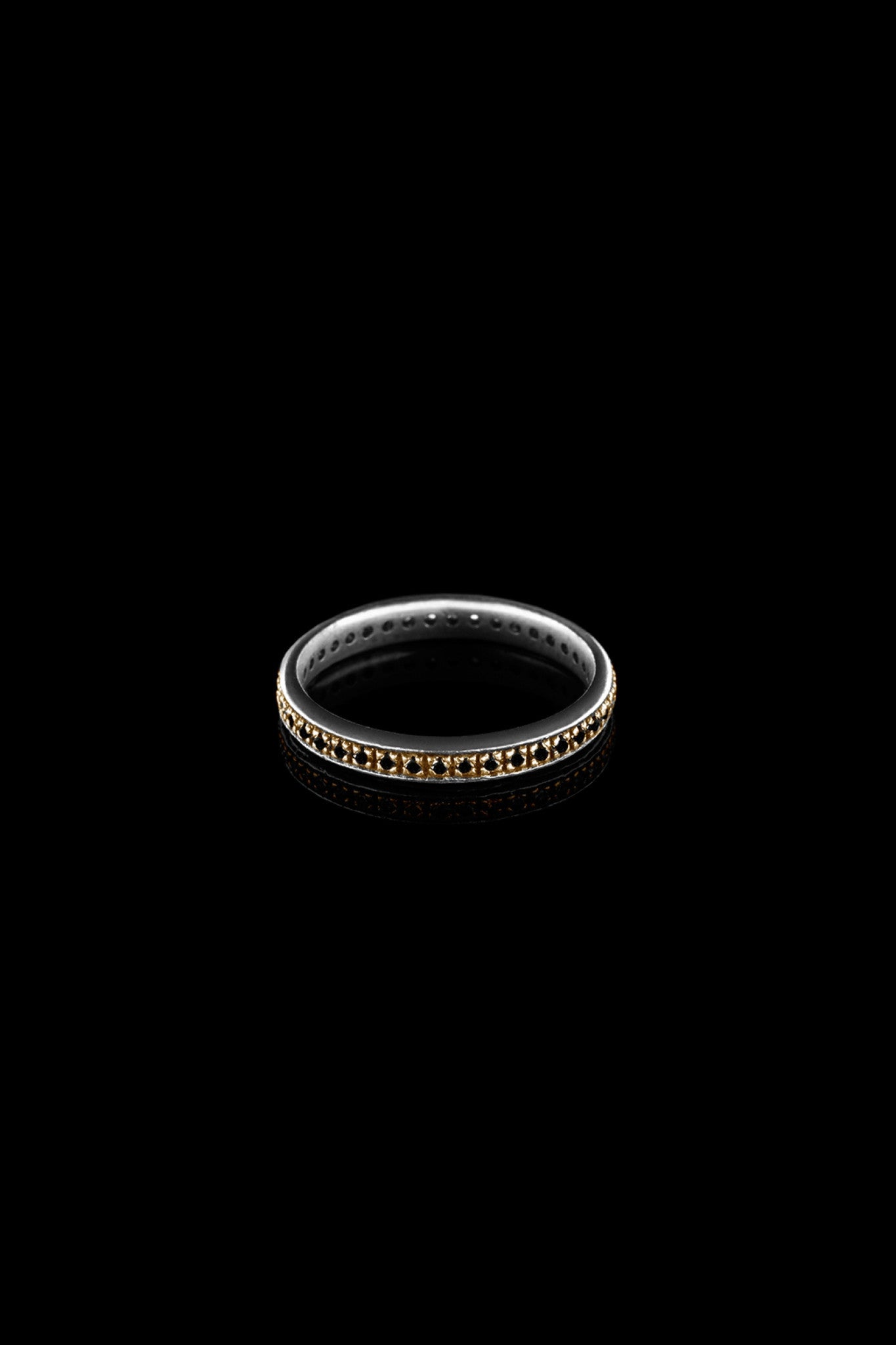 Ugo Cacciatori, Gold, Jewelry, 9kt Gold + Sterling Silver, Ring, Black Diamonds, Brown Diamonds