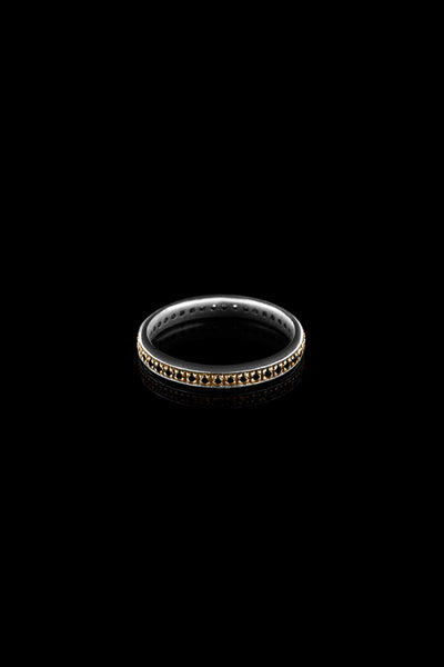 Ugo Cacciatori, Gold, Jewelry, 9kt Gold + Sterling Silver, Ring, Black Diamonds, Brown Diamonds