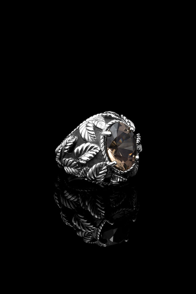 UGO CACCIATORI Jewelry - Romantic Leaves & Gem Ring | Ugo